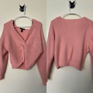 Forever 21 Pink off the shoulder sweater